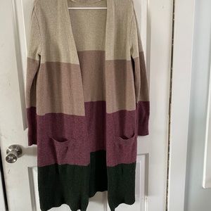 Striped cardigan. Perfect for throwing over a tee!